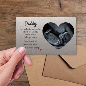 Tarjeta de billetera personalizada para la ecografía del bebé para el mejor papá: regalo de feliz cumpleaños para el bebé, sorpresa para papá, ecografía, regalo para papá y bebé