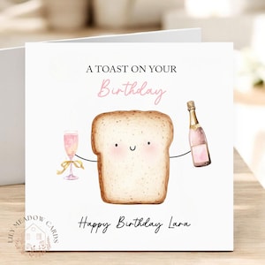 Ein Toast auf Ihren Geburtstag | Neuheit Geburtstagskarte | Lustiger Freund Alles Gute zum Geburtstag | Geburtstagskarte Kollegin | Meilenstein Geburtstag | Personalisiert