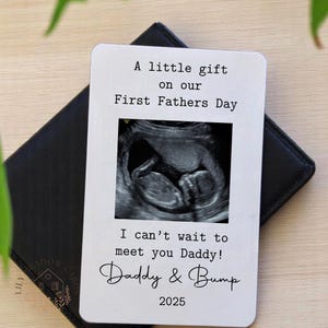 Personalisierte Baby Scan Brieftasche Karte zum Vatertag für Papa - Alles Gute zum Geburtstag Geschenk vom Bauch - Opa Überraschung - Sonogramm - Papa 1