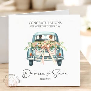 結婚式の日にパーソナライズされたカード特別なカップルへのお祝い新婚夫婦彼と彼女への贈り物