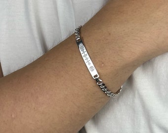 Spotify Music Code Bracelet - Personalized Spotify Music Jewelry - Spotify Music Bar Pendant - Gift for Boyfriend - Gift for Him