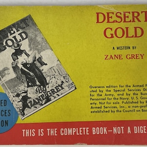 Desert Gold von Zane Gray [Armed Services Edition (ASE) #883 - Western, VG]
