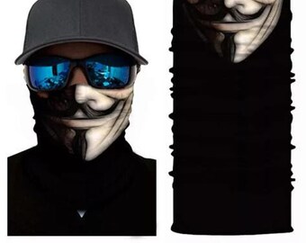 Anonyme Maske, Snood Gesichtsmaske, Phantom Gesichtsbedeckung, anonymes Bandana, Unisex Maske