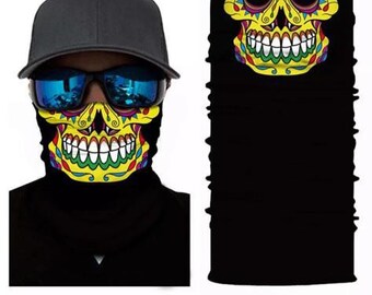 Smiley Face Mask, Skull Neck Gaiter, Floral Snood, Skeleton Mask