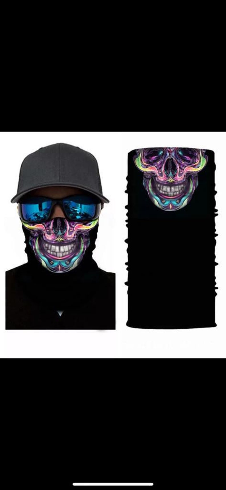 Bandana de cyclisme, tour de cou de randonnée, tour de cou chaud, masque facial en forme de crâne image 1