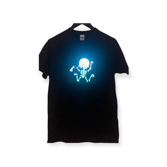 Kids Skeleton DJ Led T Shirt Children 