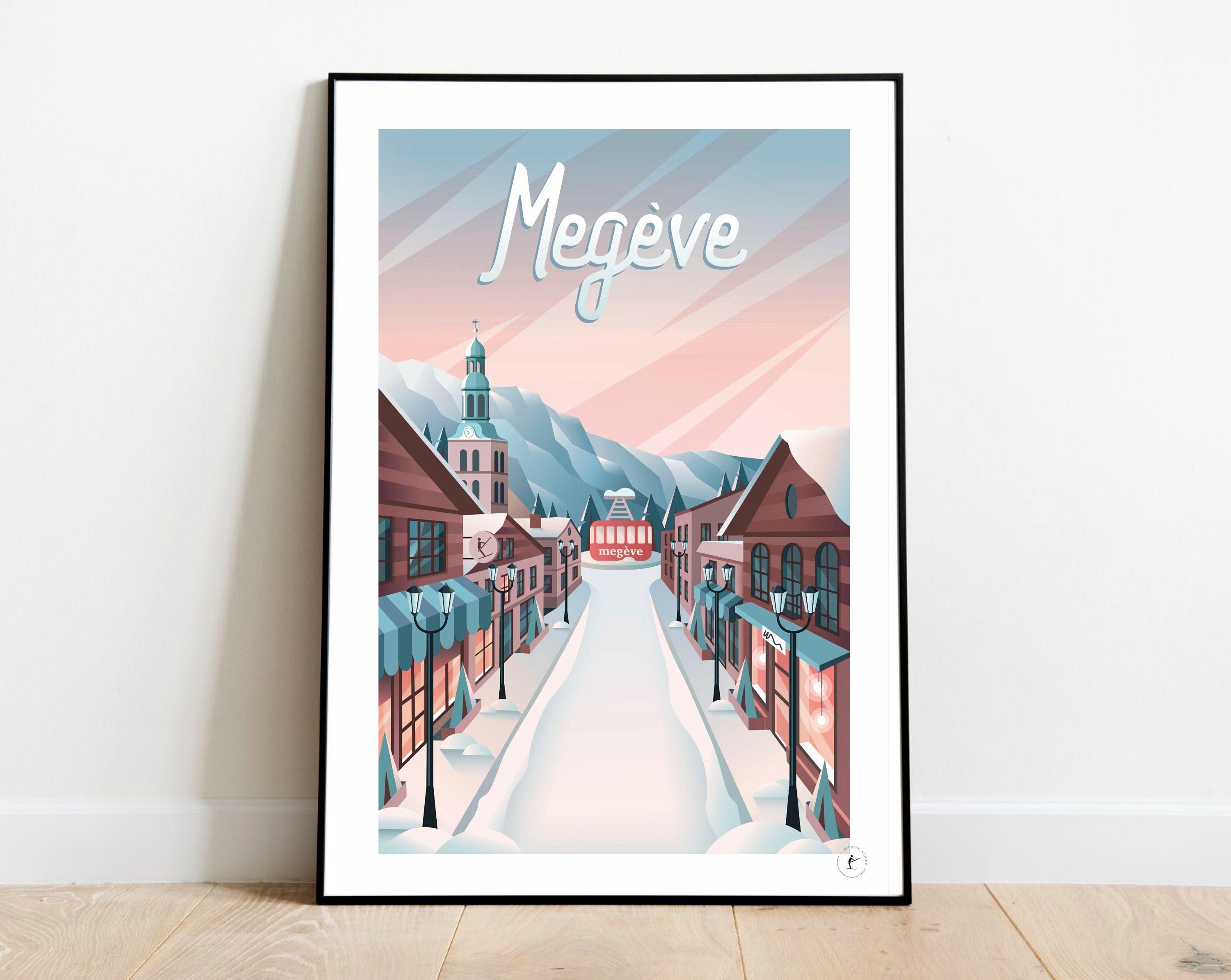 Affiche Vintage Tourisme Megève - Poster 50x75cm - PostersAndCo - NEUF