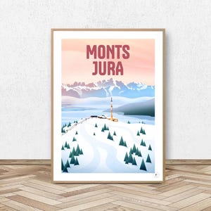 Jura Mountains Poster - Jura Poster // Vintage Illustration - Auvergne Poster