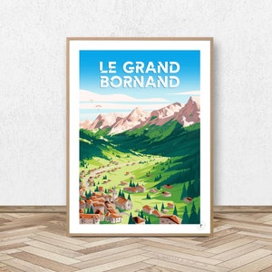 Affiche Le Grand Bornand - Aravis / Haute-Savoie // Poster Été - Summer Landscape -  Grand Bornand - Affiche Alpine