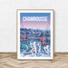 Affiche Originale JO 1968 – Ski Chamrousse, Format 61,5x96 Cm, Publicité Rétro