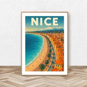 Nice Poster - Alpes-Maritimes // Vintage Ski Illustration - Mountain Decoration - Travel Poster - Alpine Poster