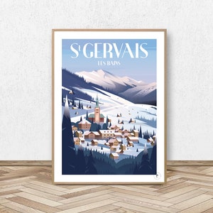 Saint Gervais Les Bains Poster - Mont Blanc // Vintage Poster