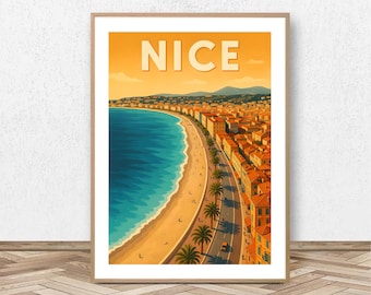 Nice Poster - Alpes-Maritimes // Vintage Ski Illustration - Mountain Decoration - Travel Poster - Alpine Poster