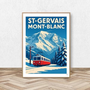 Saint Gervais Tramway Poster // Haute-Savoie Poster