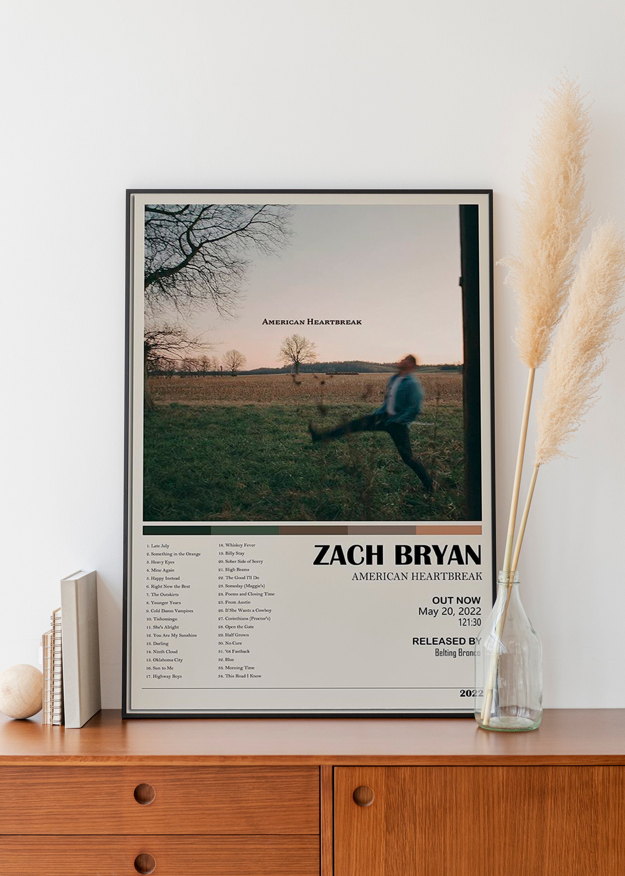 Zach Bryan High Quality Poster - American Heartbreak Poster