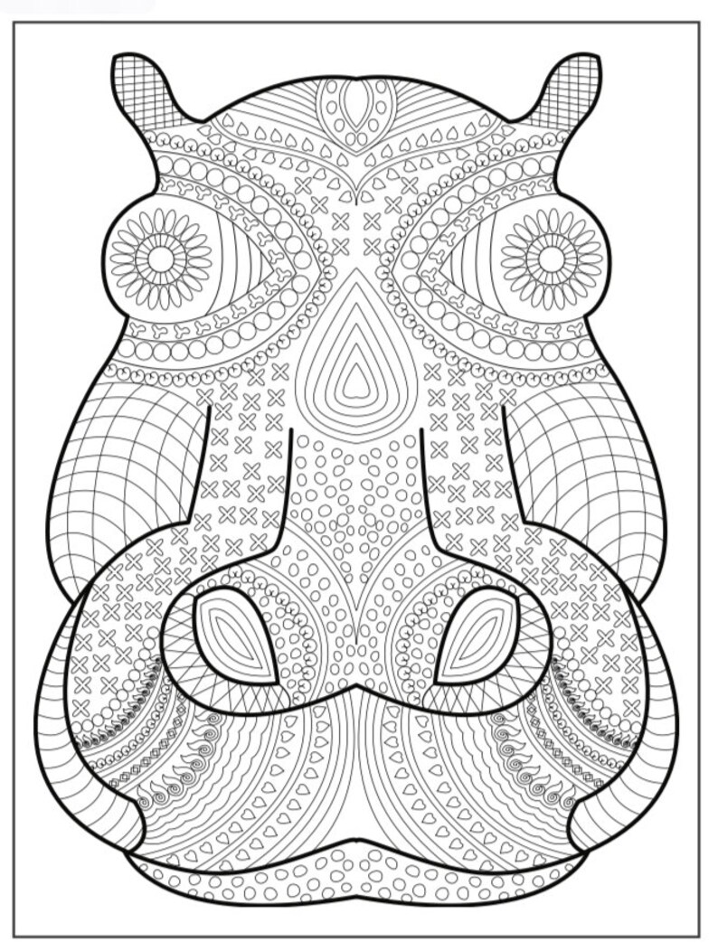 Animal Head Coloring Pages | Etsy