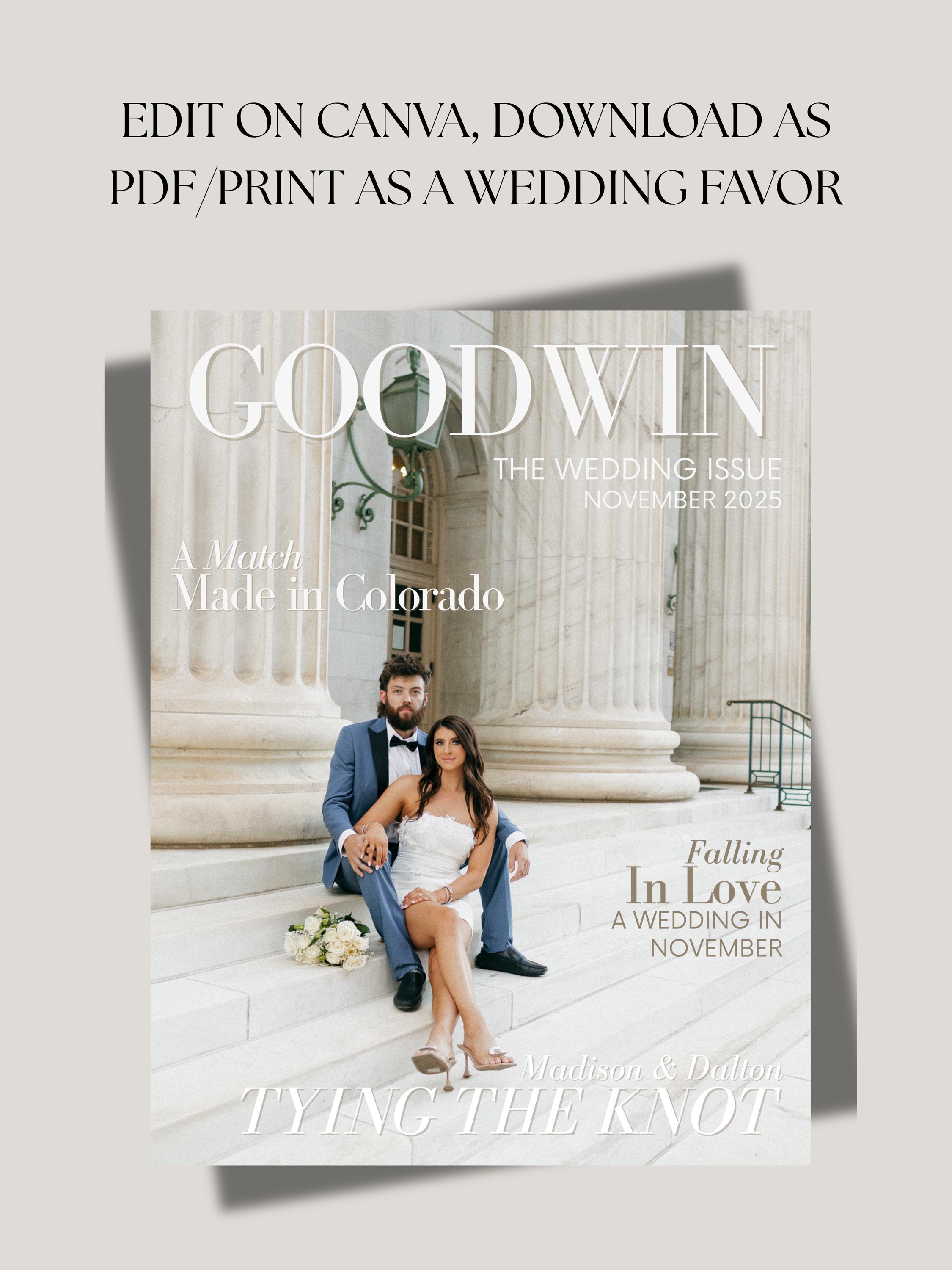 Editable Wedding Magazine Template, Canva Wedding Program - Etsy