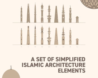 Mosque Elements Vector Illustrations