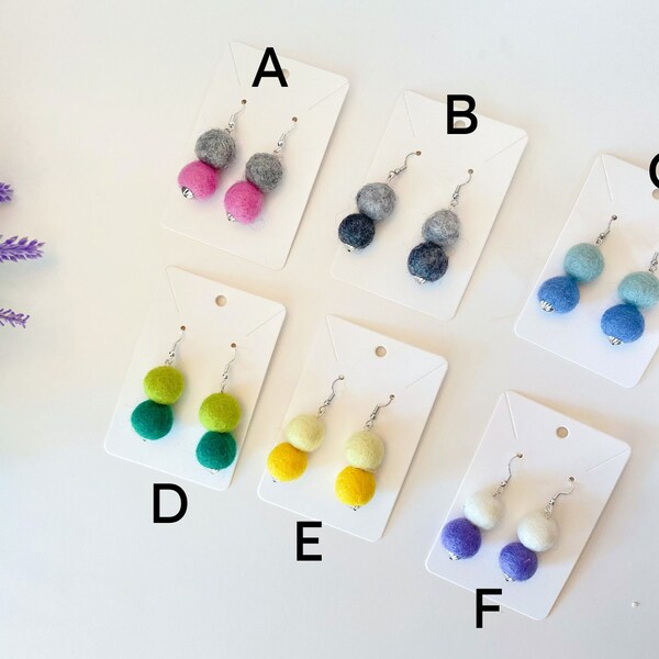Felted Ball Earrings Etsy
