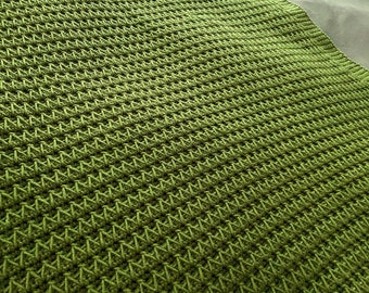 CROCHET BLANKET PATTERN - Zig and Zag Blanket | Crochet Border as You Go | 7 Sizes | Easy 4-Row Repeat Cozy Textured Throw | Pdf