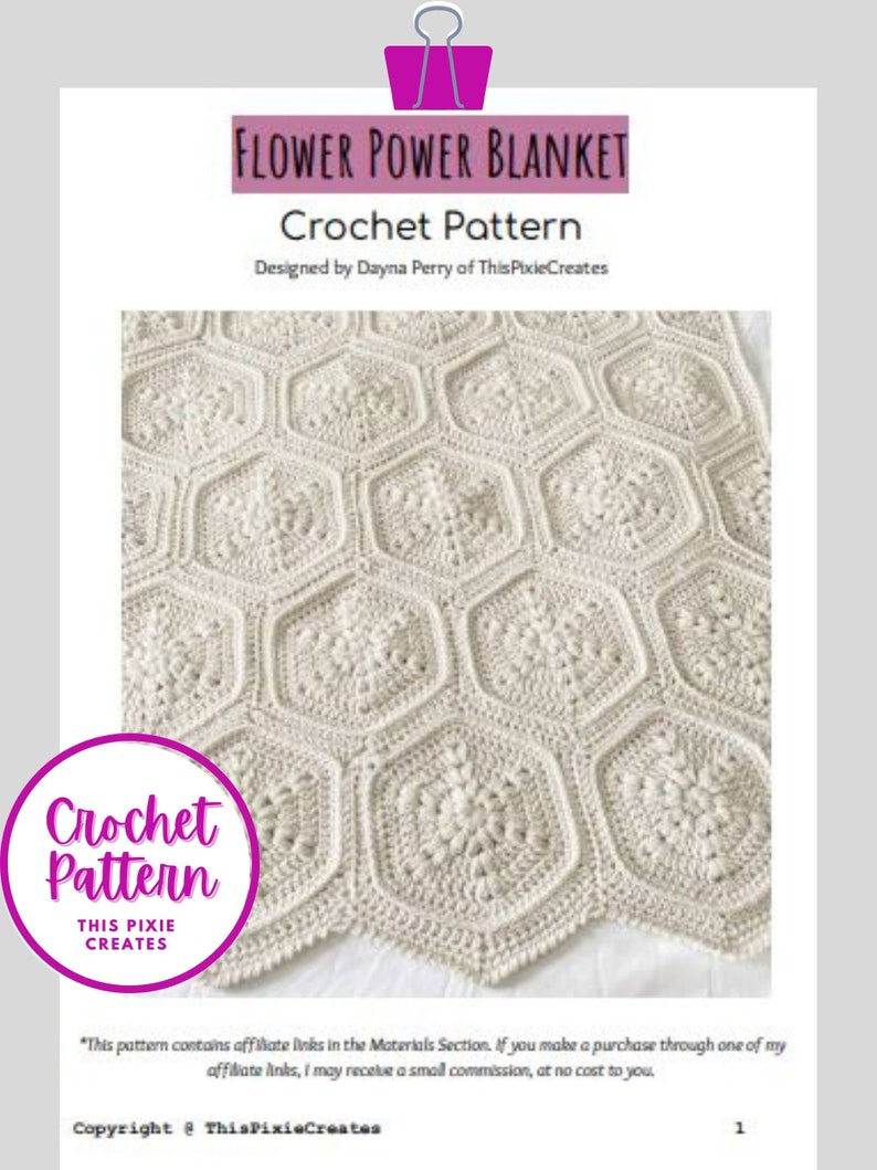 CROCHET BLANKET PATTERN Flower Power Blanket Crochet Puff Etsy