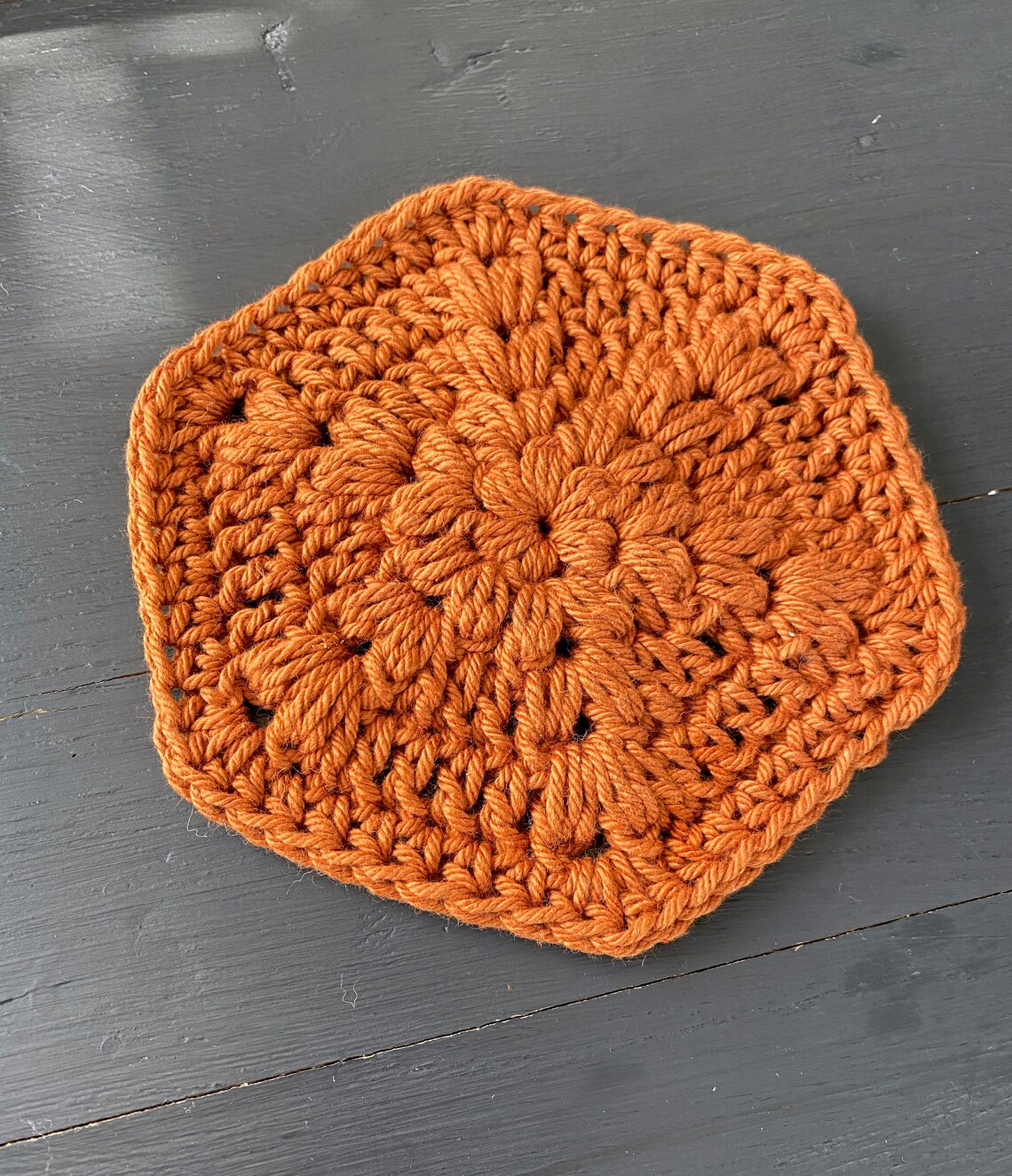 CROCHET PATTERN PDF Flower Power Coaster Hexagon Puff Etsy