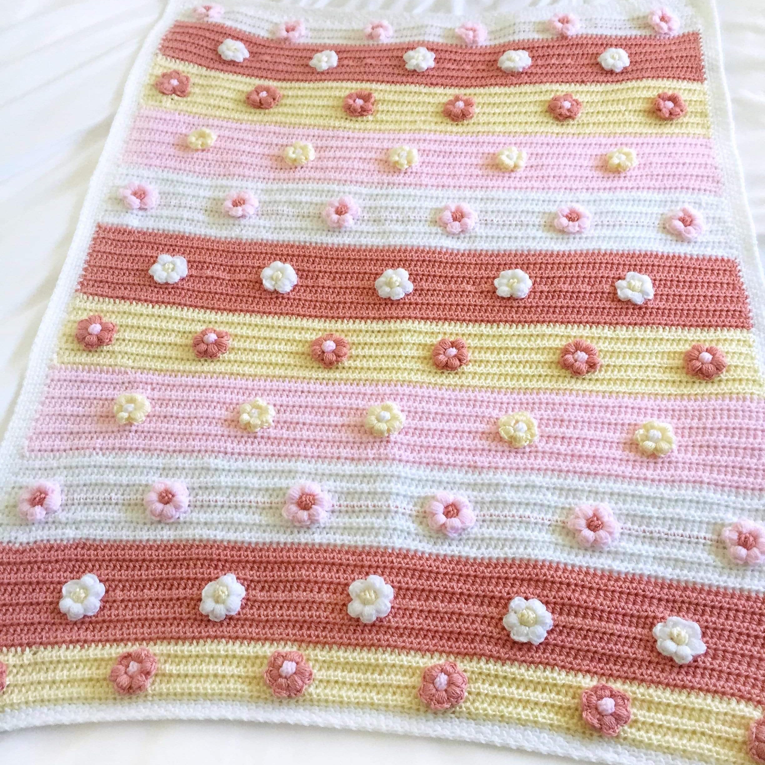 Free Crochet Pattern: Hearts in Bloom Blanket (US Terms), cypress