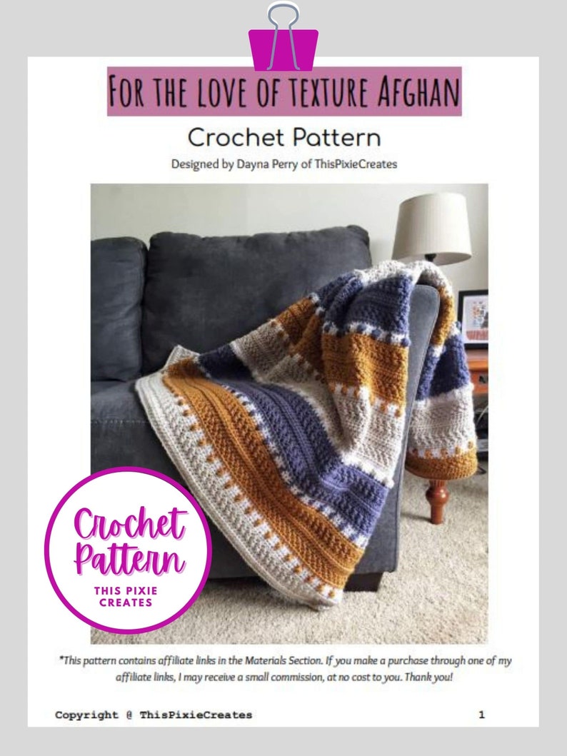 CROCHET BLANKET PATTERN For the Love of Texture Afghan, Crochet Heirloom Blanket, Tri Colour Texture Puff Stitch Afghan Pattern Pdf image 9