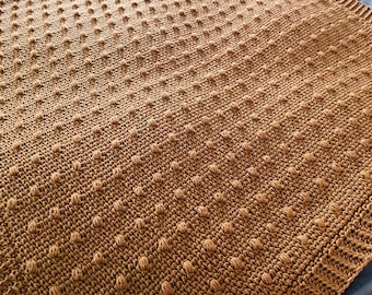 CROCHET PATTERN BLANKET - Chocolate Dew Drops Blanket | Intermediate Pattern | 8 Sizes | Cozy Neutral Textured Knit-Like Blanket | Pdf