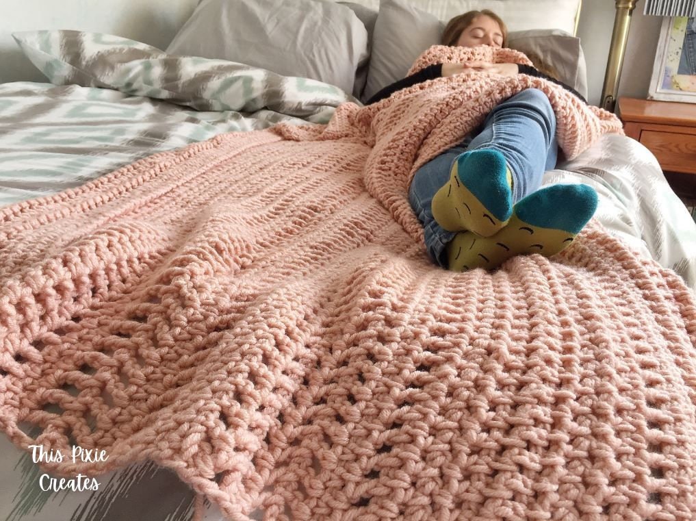 Single bed crochet blanket size sale