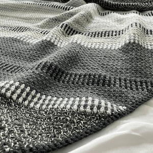 CROCHET BLANKET PATTERN - Shadow Path Blanket | Corner-to-Corner C2C Moss Stitch Blanket | Dark Moody & Cozy | 9 Blanket Sizes (Baby - King)