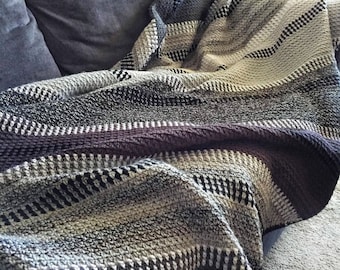 CROCHET BLANKET PATTERN - Shadow Path Blanket Pdf| Corner-to-Corner C2C Moss Stitch Blanket | Gender Neutral | 9 Blanket Sizes (Baby - King)