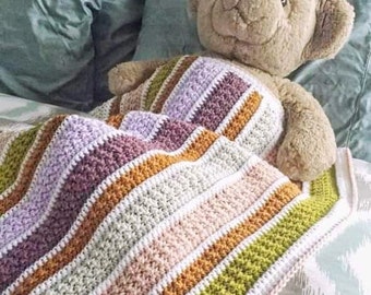 CROCHET BLANKET PATTERN - Bellame Baby Blanket Pattern | Customizable Size Instructions | Gender Neutral Heirloom Textured Blanket | Pdf