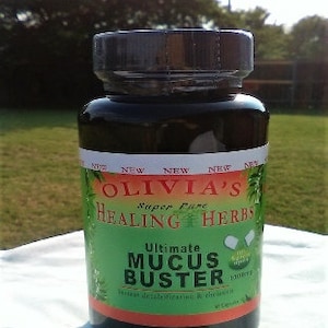 MUCUS BUSTER (60ct) - Dr Sebi Chelation 1 + Chelation 2 + Lymphalin ingredients combined! Mucus Cleanse, Natural and Organic Supplements