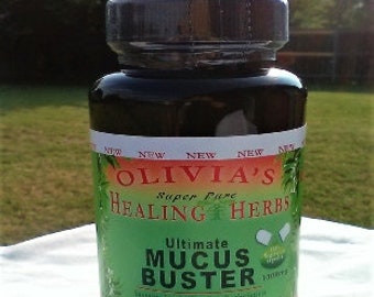 MUCUS BUSTER (60ct) - Dr Sebi Chelation 1 + Chelation 2 + Lymphalin ingredients combined! Mucus Cleanse, Natural and Organic Supplements