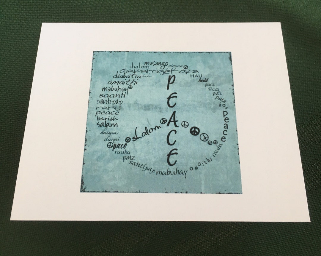 Peace Card Peace Sign Etsy
