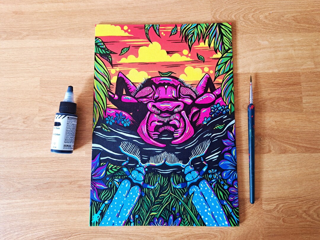 Mother Bug Acrylic Painting - Weird Animal Art - Bug Lover Gift Idea ...