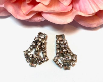 1950's Rhinstone Clip on earrings