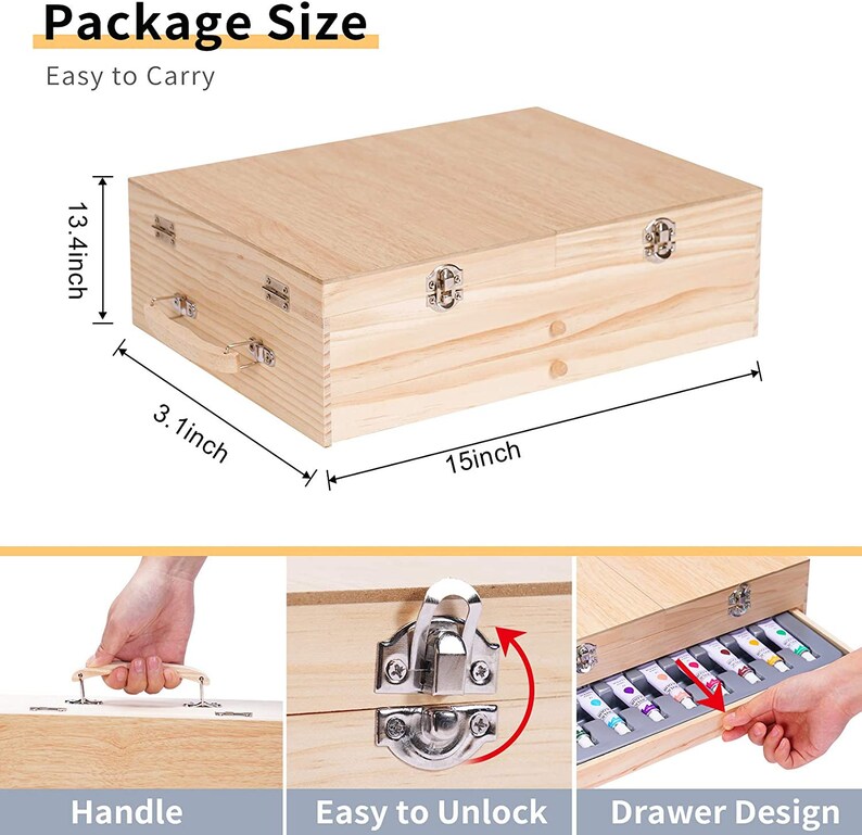 Paint Set 85 Piece Deluxe Wooden Art Set Crafts Drawing - Etsy