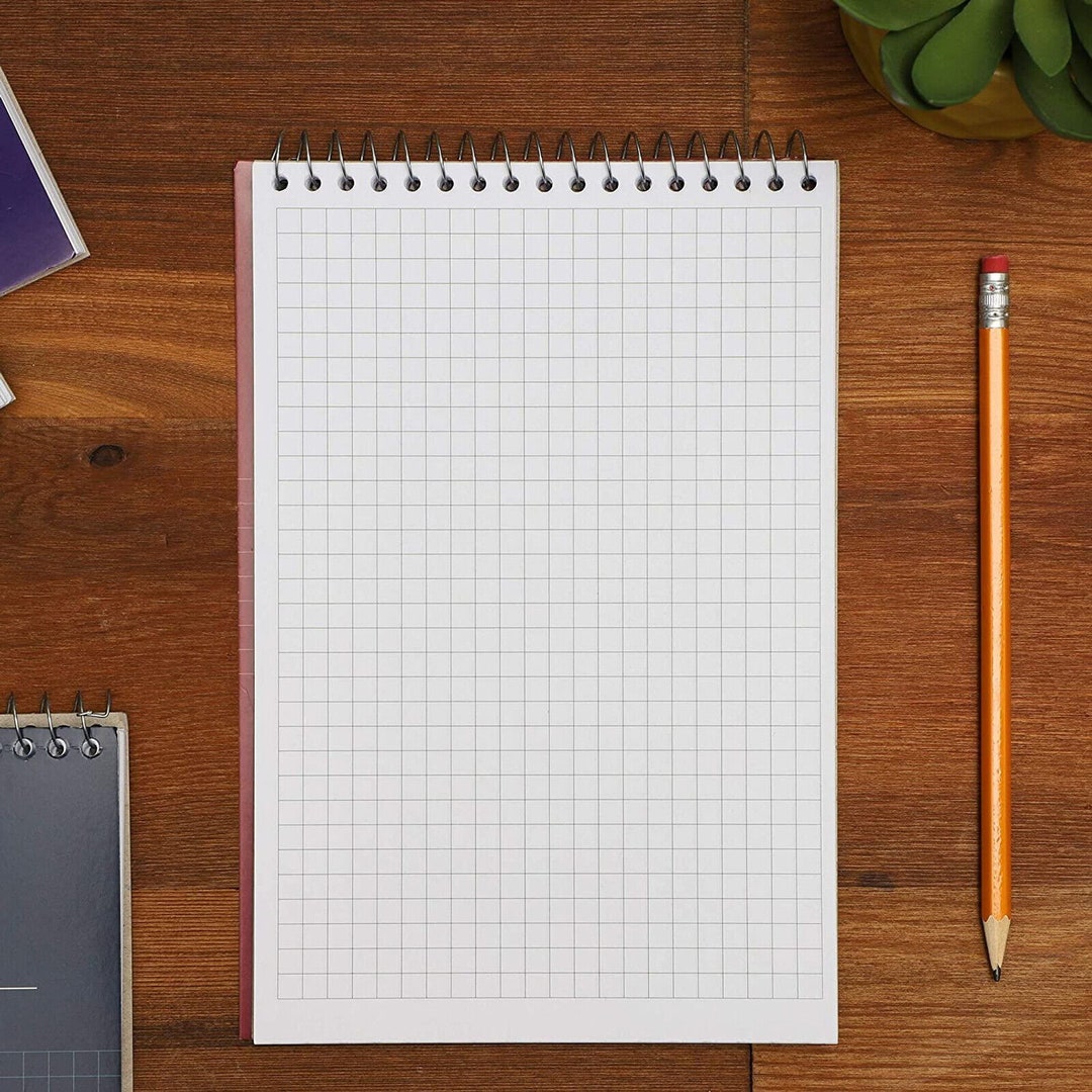 6 pack spiral bound graph paper notebooks for college writing etsy