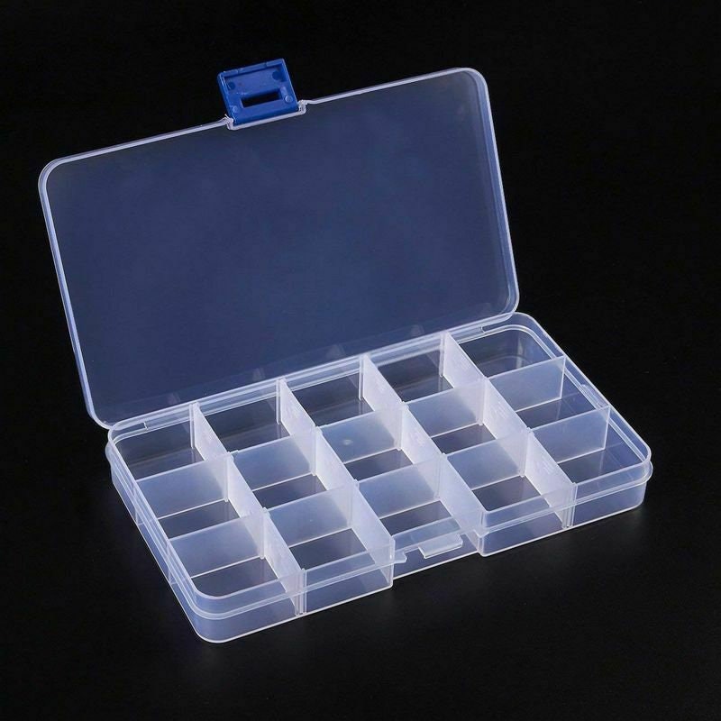 Clear Jewelry Box 6-Pack Plastic Bead Storage Container Earrings Organizer 