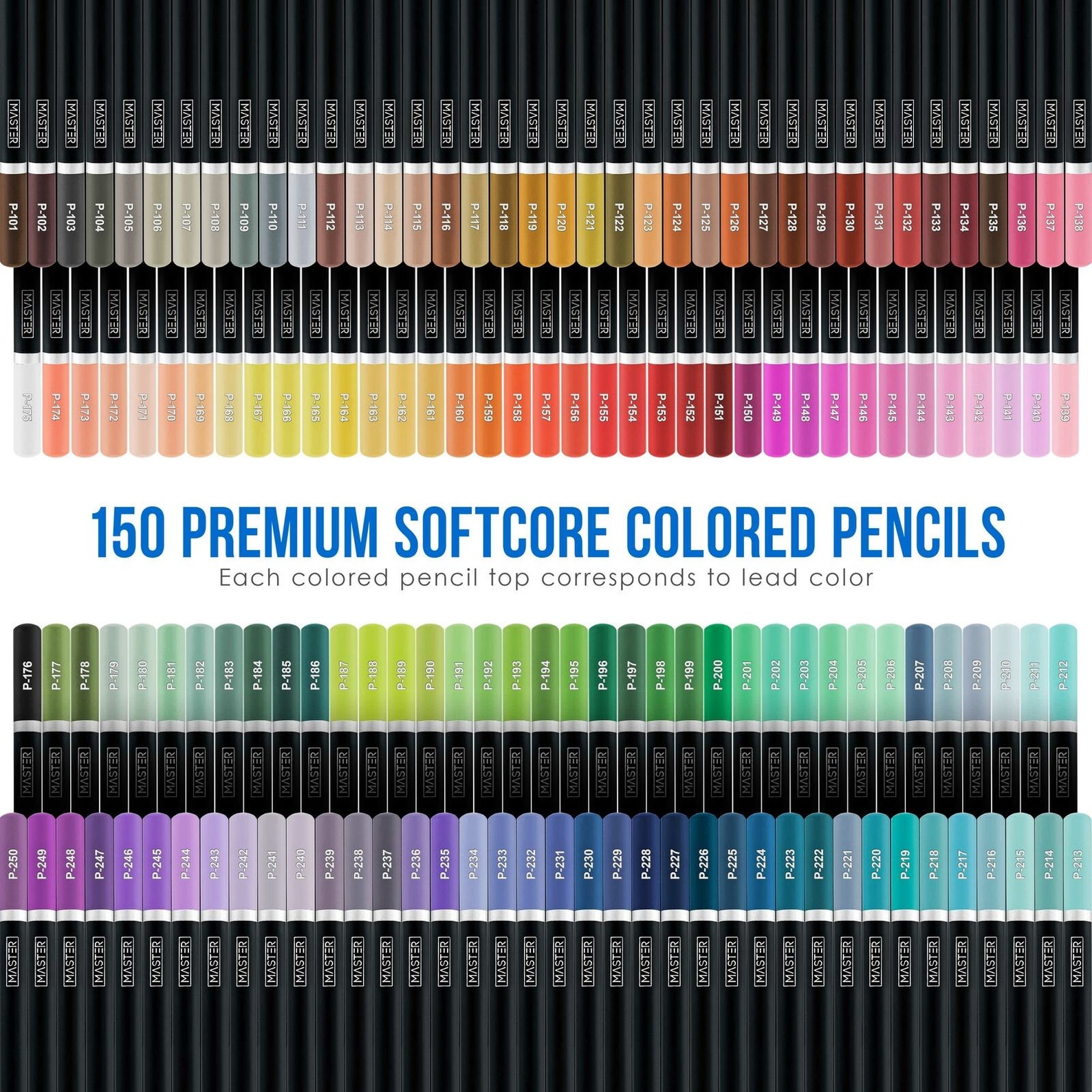Master 150 Colored Pencil Mega Set Soft Core Premium Artist Etsy