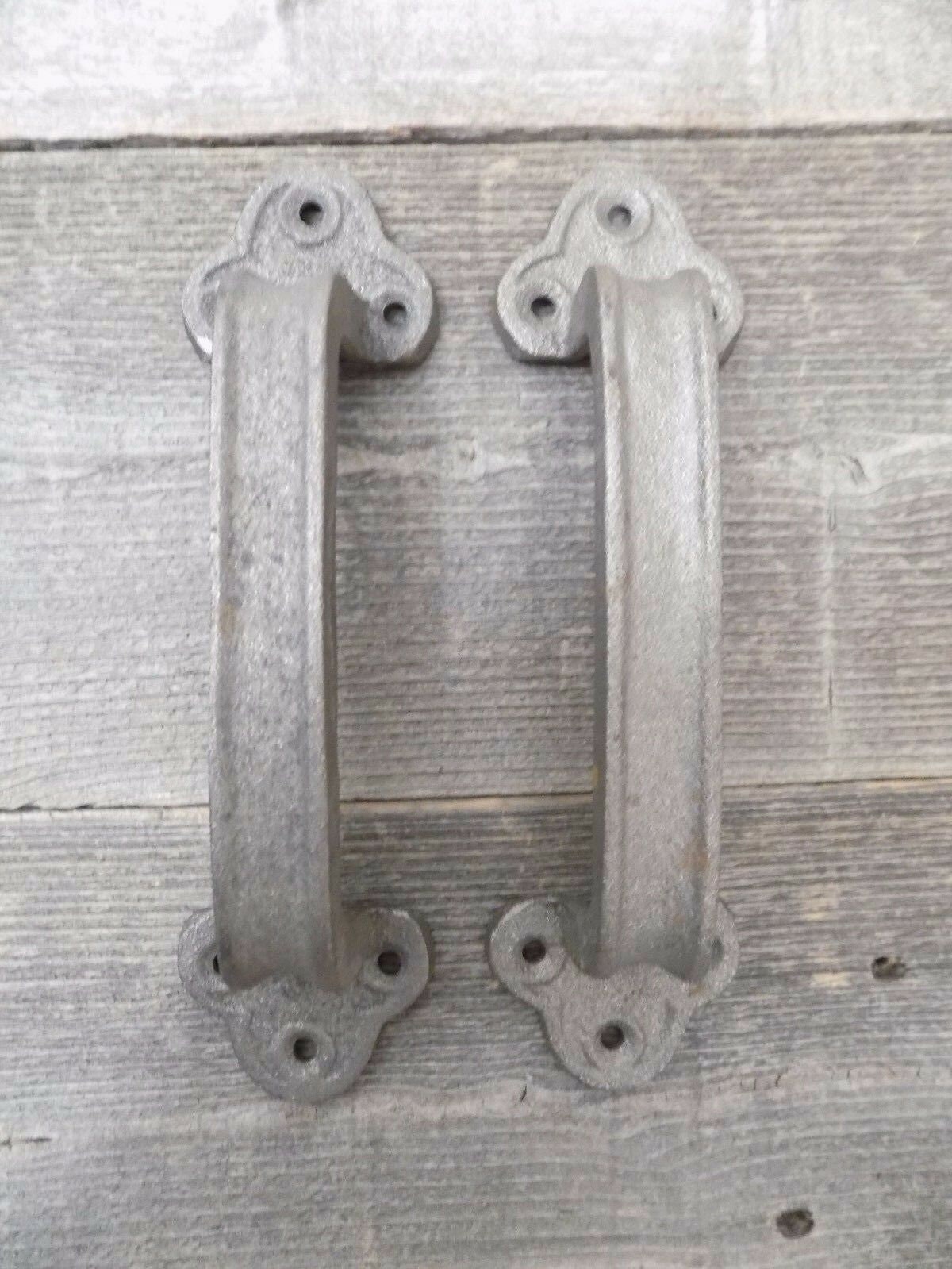 2 Cast Iron Handles Door Hardware Pull Gate Shed Drawer Cabinet Barn Shed Gate 