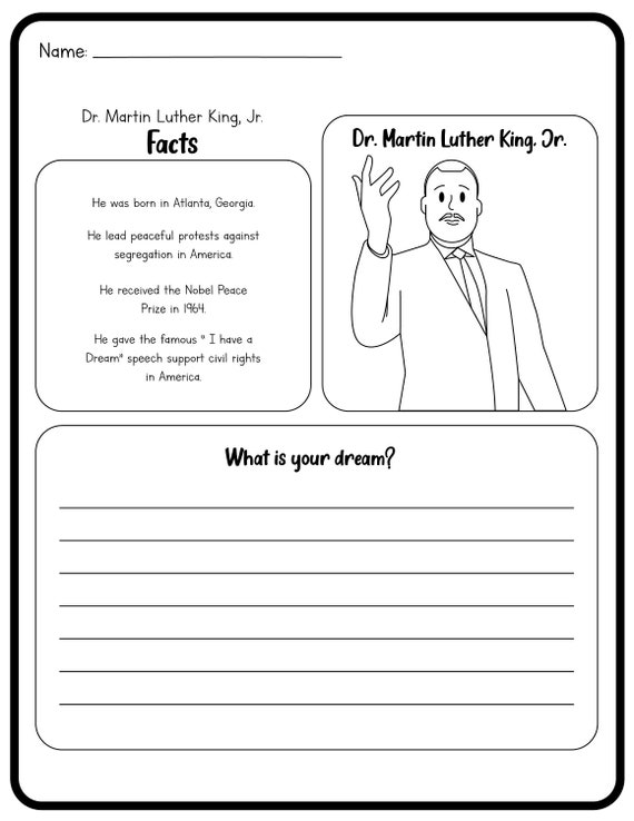 Martin Luther King Worksheet Kindergarten