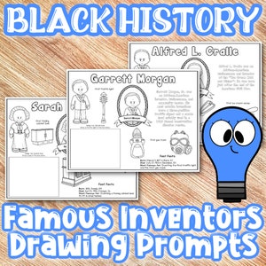 Black History Month Worksheets, Famous Inventors, Black Inventors Printables for Kids, Writing Prompts, Drawing Prompts image 1