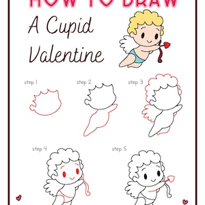 Valentines Day Holiday Worksheets Directed Drawing How To Draw Activity Sheet image 2