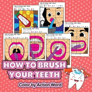 National Dental Day Holiday Worksheet - How to Brush Your Teeth Coloring Printable for Kids