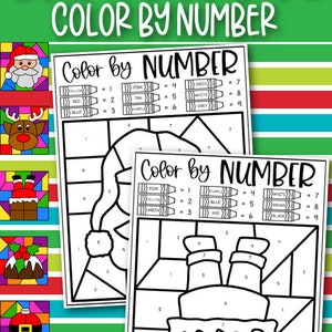 Christmas Holiday Worksheets Printables for Kids Color by image 1