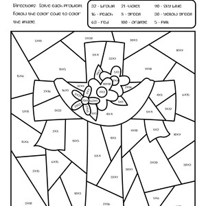 Easter Holiday Worksheet Coloring Multiplication Math Pages Activities Printables for Kids image 2