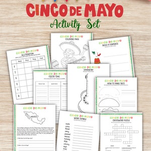 Cinco de Mayo activities, Cinco de Mayo Coloring Pages, Cinco de Mayo Printable for kids, Holiday Worksheets